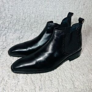 Maison Forte Men’s 8.5 Black Leather Ankle Chelsea Chukka Boots